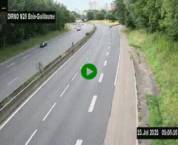 <h2>Webcam routière à hauteur de Bois-Guillaume en périphérie de Rouen. Vue orientée vers Rouen</h2>
