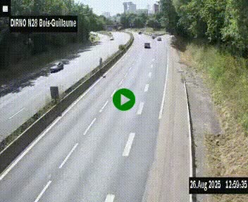 <h2>Webcam routière à hauteur de Bois-Guillaume en périphérie de Rouen. Vue orientée vers Rouen</h2>