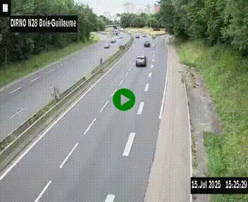 <h2>Webcam routière à hauteur de Bois-Guillaume en périphérie de Rouen. Vue orientée vers Rouen</h2>