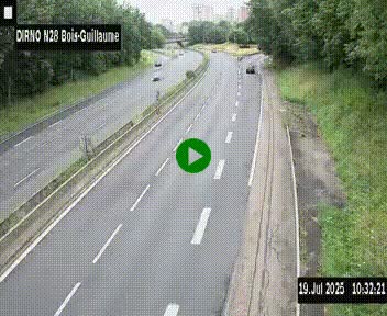 <h2>Webcam routière à hauteur de Bois-Guillaume en périphérie de Rouen. Vue orientée vers Rouen</h2>
