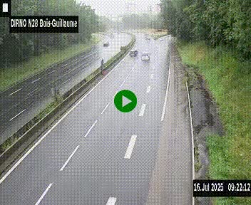 <h2>Webcam routière à hauteur de Bois-Guillaume en périphérie de Rouen. Vue orientée vers Rouen</h2>