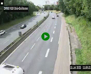 <h2>Webcam routière à hauteur de Bois-Guillaume en périphérie de Rouen. Vue orientée vers Rouen</h2>