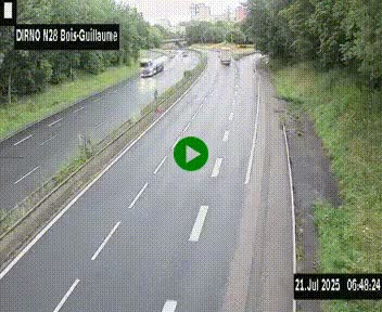<h2>Webcam routière à hauteur de Bois-Guillaume en périphérie de Rouen. Vue orientée vers Rouen</h2>