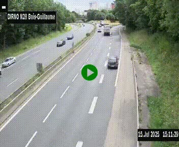 <h2>Webcam routière à hauteur de Bois-Guillaume en périphérie de Rouen. Vue orientée vers Rouen</h2>