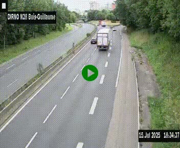 <h2>Webcam routière à hauteur de Bois-Guillaume en périphérie de Rouen. Vue orientée vers Rouen</h2>