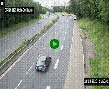 <h2>Webcam routière à hauteur de Bois-Guillaume en périphérie de Rouen. Vue orientée vers Rouen</h2>