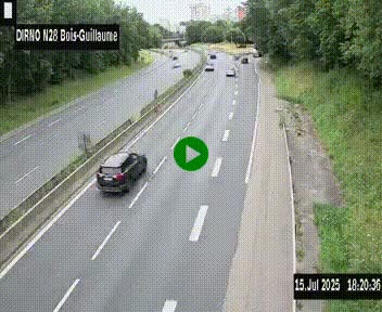 <h2>Webcam routière à hauteur de Bois-Guillaume en périphérie de Rouen. Vue orientée vers Rouen</h2>