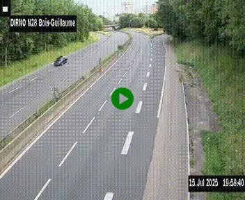 <h2>Webcam routière à hauteur de Bois-Guillaume en périphérie de Rouen. Vue orientée vers Rouen</h2>