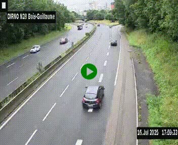 <h2>Webcam routière à hauteur de Bois-Guillaume en périphérie de Rouen. Vue orientée vers Rouen</h2>