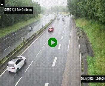 <h2>Webcam routière à hauteur de Bois-Guillaume en périphérie de Rouen. Vue orientée vers Rouen</h2>