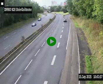 <h2>Webcam routière à hauteur de Bois-Guillaume en périphérie de Rouen. Vue orientée vers Rouen</h2>