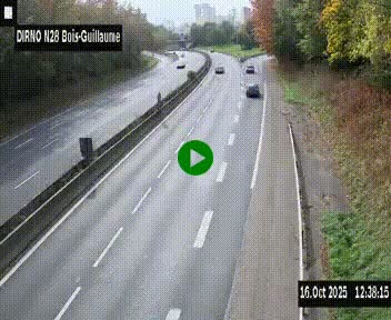 <h2>Webcam routière à hauteur de Bois-Guillaume en périphérie de Rouen. Vue orientée vers Rouen</h2>
