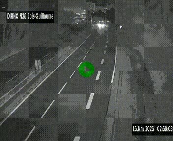 Webcam routière à hauteur de Bois-Guillaume en périphérie de Rouen. Vue orientée vers Rouen