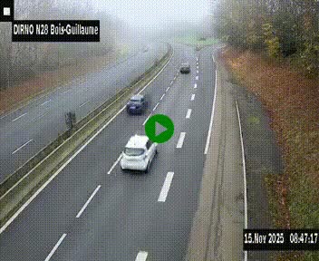 <h2>Webcam routière à hauteur de Bois-Guillaume en périphérie de Rouen. Vue orientée vers Rouen</h2>