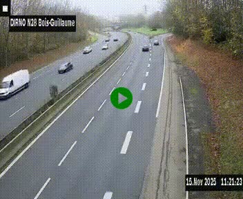 <h2>Webcam routière à hauteur de Bois-Guillaume en périphérie de Rouen. Vue orientée vers Rouen</h2>