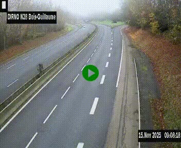 <h2>Webcam routière à hauteur de Bois-Guillaume en périphérie de Rouen. Vue orientée vers Rouen</h2>