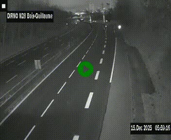 Webcam routière à hauteur de Bois-Guillaume en périphérie de Rouen. Vue orientée vers Rouen