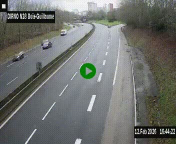 <h2>Webcam routière à hauteur de Bois-Guillaume en périphérie de Rouen. Vue orientée vers Rouen</h2>