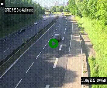 <h2>Webcam routière à hauteur de Bois-Guillaume en périphérie de Rouen. Vue orientée vers Rouen</h2>
