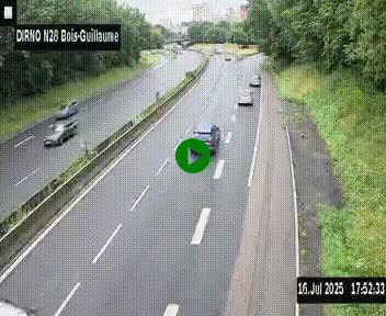 <h2>Webcam routière à hauteur de Bois-Guillaume en périphérie de Rouen. Vue orientée vers Rouen</h2>