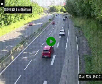 <h2>Webcam routière à hauteur de Bois-Guillaume en périphérie de Rouen. Vue orientée vers Rouen</h2>