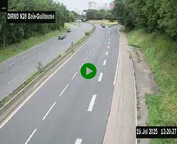 <h2>Webcam routière à hauteur de Bois-Guillaume en périphérie de Rouen. Vue orientée vers Rouen</h2>