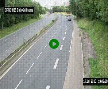 <h2>Webcam routière à hauteur de Bois-Guillaume en périphérie de Rouen. Vue orientée vers Rouen</h2>