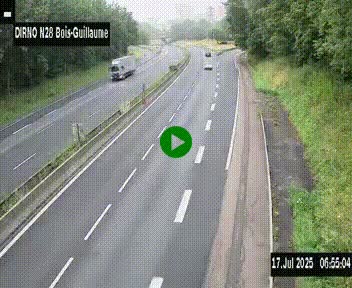<h2>Webcam routière à hauteur de Bois-Guillaume en périphérie de Rouen. Vue orientée vers Rouen</h2>