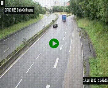 <h2>Webcam routière à hauteur de Bois-Guillaume en périphérie de Rouen. Vue orientée vers Rouen</h2>