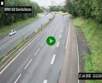 <h2>Webcam routière à hauteur de Bois-Guillaume en périphérie de Rouen. Vue orientée vers Rouen</h2>
