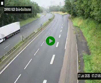 <h2>Webcam routière à hauteur de Bois-Guillaume en périphérie de Rouen. Vue orientée vers Rouen</h2>