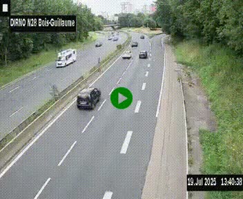 <h2>Webcam routière à hauteur de Bois-Guillaume en périphérie de Rouen. Vue orientée vers Rouen</h2>