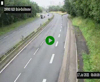 <h2>Webcam routière à hauteur de Bois-Guillaume en périphérie de Rouen. Vue orientée vers Rouen</h2>