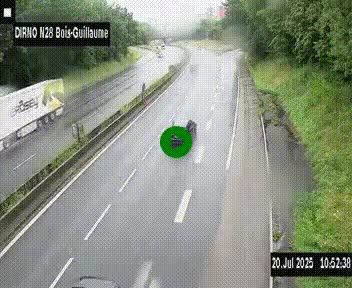 <h2>Webcam routière à hauteur de Bois-Guillaume en périphérie de Rouen. Vue orientée vers Rouen</h2>