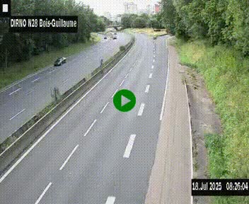 <h2>Webcam routière à hauteur de Bois-Guillaume en périphérie de Rouen. Vue orientée vers Rouen</h2>