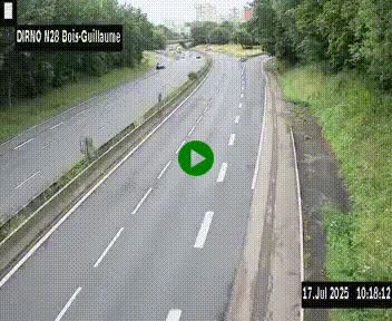 <h2>Webcam routière à hauteur de Bois-Guillaume en périphérie de Rouen. Vue orientée vers Rouen</h2>