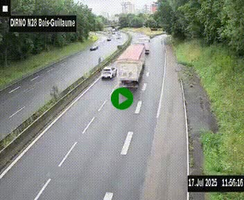 <h2>Webcam routière à hauteur de Bois-Guillaume en périphérie de Rouen. Vue orientée vers Rouen</h2>
