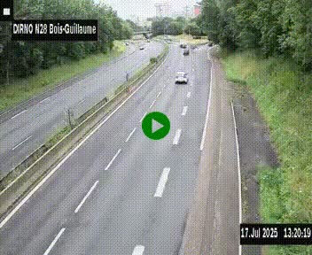 <h2>Webcam routière à hauteur de Bois-Guillaume en périphérie de Rouen. Vue orientée vers Rouen</h2>