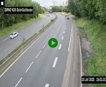 <h2>Webcam routière à hauteur de Bois-Guillaume en périphérie de Rouen. Vue orientée vers Rouen</h2>