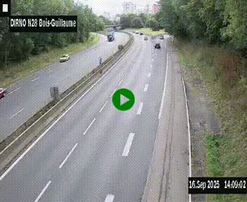 <h2>Webcam routière à hauteur de Bois-Guillaume en périphérie de Rouen. Vue orientée vers Rouen</h2>