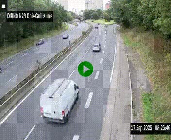 <h2>Webcam routière à hauteur de Bois-Guillaume en périphérie de Rouen. Vue orientée vers Rouen</h2>