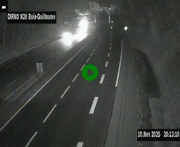 Webcam routière à hauteur de Bois-Guillaume en périphérie de Rouen. Vue orientée vers Rouen