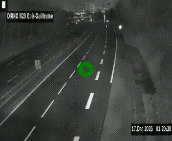 Webcam routière à hauteur de Bois-Guillaume en périphérie de Rouen. Vue orientée vers Rouen