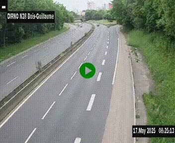 <h2>Webcam routière à hauteur de Bois-Guillaume en périphérie de Rouen. Vue orientée vers Rouen</h2>