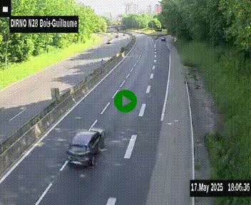 <h2>Webcam routière à hauteur de Bois-Guillaume en périphérie de Rouen. Vue orientée vers Rouen</h2>