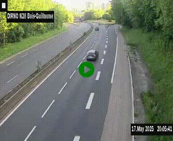 <h2>Webcam routière à hauteur de Bois-Guillaume en périphérie de Rouen. Vue orientée vers Rouen</h2>