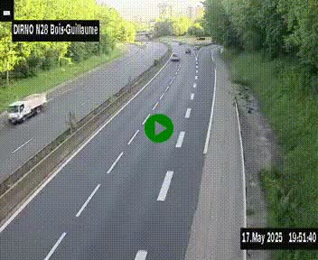 <h2>Webcam routière à hauteur de Bois-Guillaume en périphérie de Rouen. Vue orientée vers Rouen</h2>