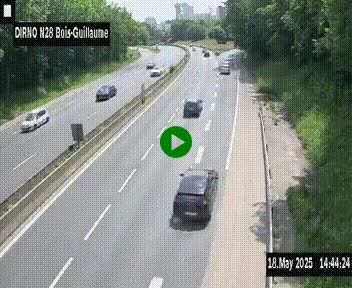 <h2>Webcam routière à hauteur de Bois-Guillaume en périphérie de Rouen. Vue orientée vers Rouen</h2>
