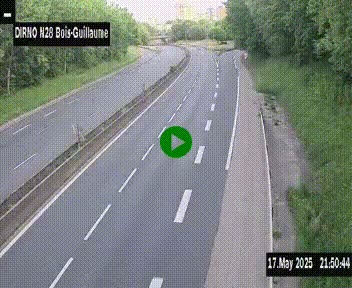 <h2>Webcam routière à hauteur de Bois-Guillaume en périphérie de Rouen. Vue orientée vers Rouen</h2>