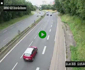 <h2>Webcam routière à hauteur de Bois-Guillaume en périphérie de Rouen. Vue orientée vers Rouen</h2>